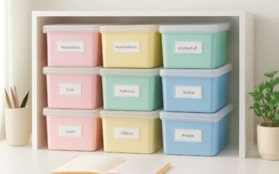 Declutter with storage boxes 28cm x 28cm for sleek, organized shelves.
