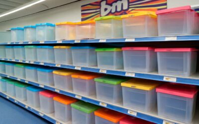 Grab plastic storage boxes in b&m for neat, affordable organization