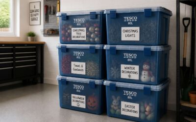 Store more with tesco plastic storage boxes 80l for home organization.